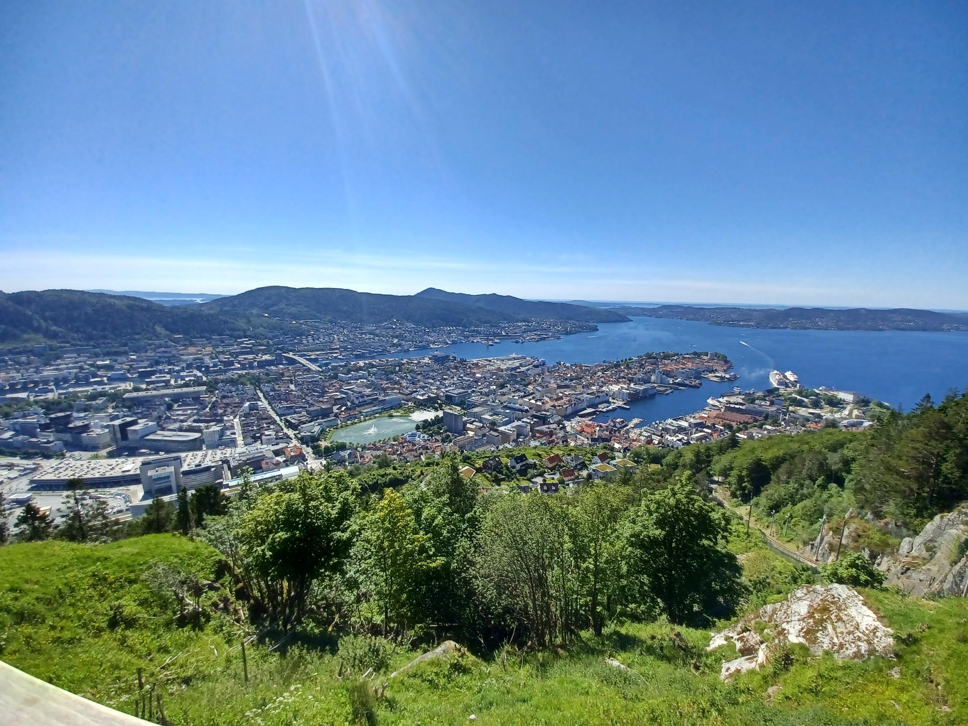 Bergen destination guide - View of city from hill above